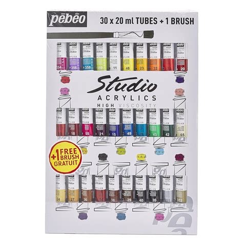 Pebeo Studio Acrylics Assorted 20-Milliliter Tubes, Set of 30 : Amazon ...