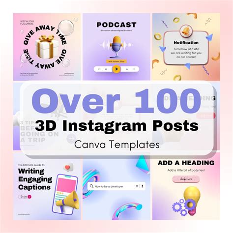 Buy 3D Instagram Post Template Online in India - Etsy