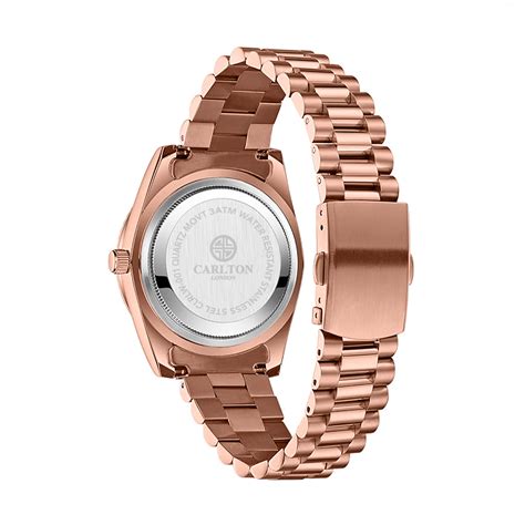 Carlton London Mini Green/ Rose Gold Stainless Steel Women Analog Watc ...
