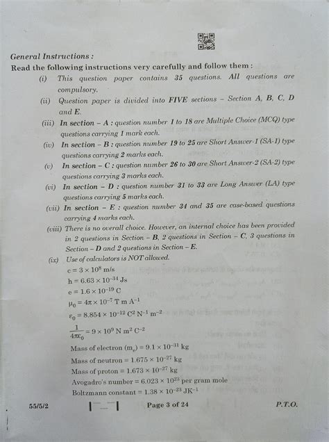 CBSE Class 12 Physics board exam 2023 full question paper - India Today