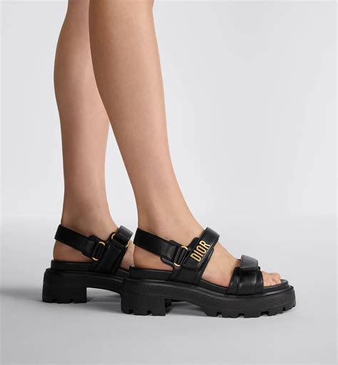 Dioract Platform Sandal Black Lambskin | DIOR