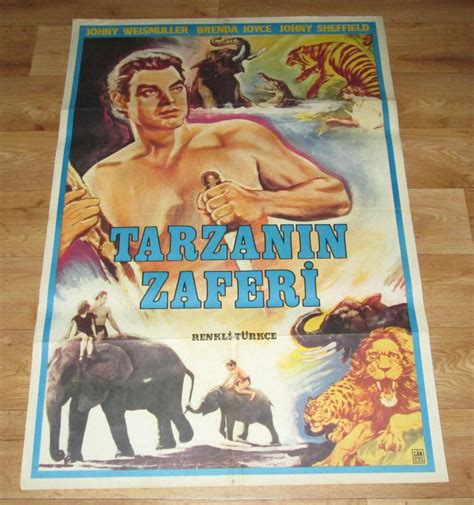 Johnny Weissmuller TARZAN AND THE LEOPARD WOMAN Original Turkish Movie ...