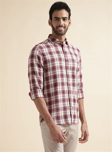Andamen Sangria Grid Shirt