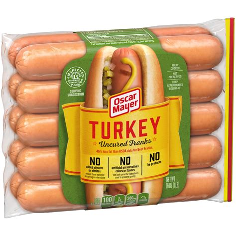 Oscar Mayer Uncured Turkey Hot Dogs, 10 ct - 16.0 oz Package - Walmart.com