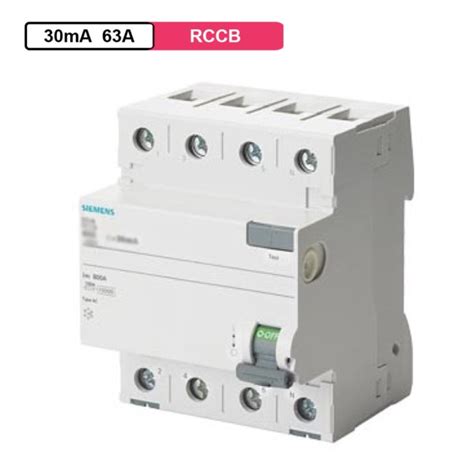 Siemens RCCB 4Pole 30mA 63A 240/415VAC 50Hz AC | mykit | Buy online ...
