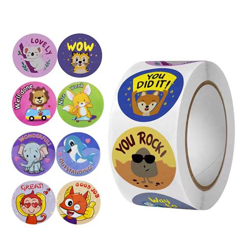FunBlast 2000 Pieces Round Multi Designs Motivational Stickers for ...