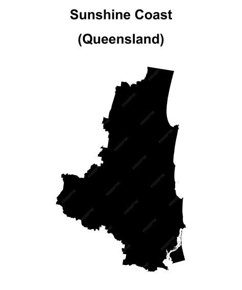 Premium Vector | Sunshine Coast Queensland blank outline map