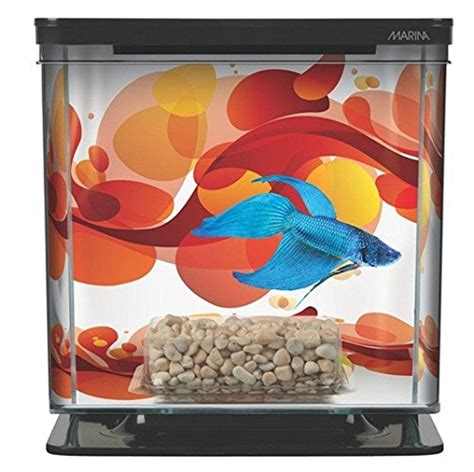 Hagen Marina Betta Aquarium Starter Kit Rust Resistant, Sun Swirl, Pack ...