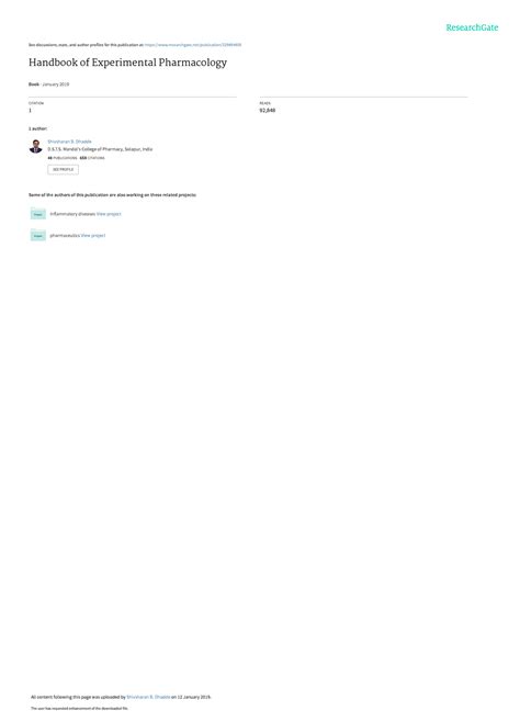 Handbookof Experimental Pharmacology-merged - See discussions, stats ...