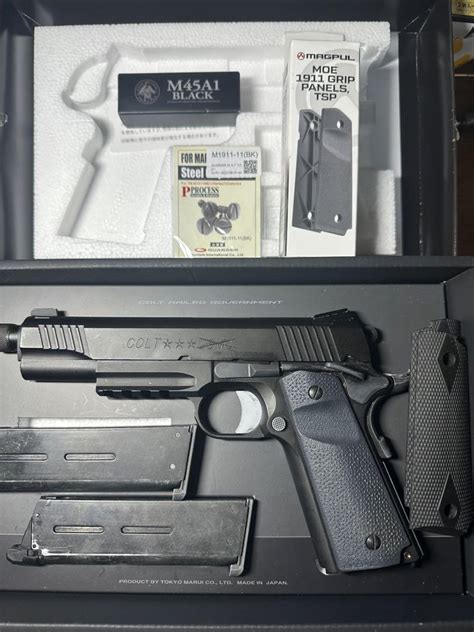 東京マルイM45A1 マグプルグリップ、カスタムバレル付き ミリタリー