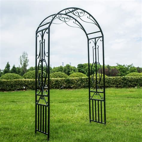 Kinbor Outdoor Metal Garden Arch Garden Arbour For Climbing Plant 7'3 ...
