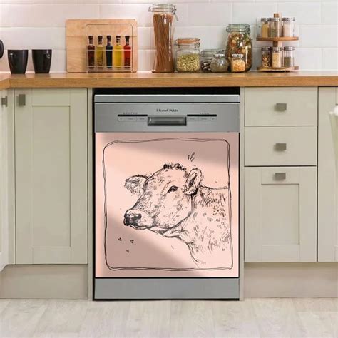 Buy Cute Cow Magetic Panel for Dishwasher Door,Modern Dish Washer ...