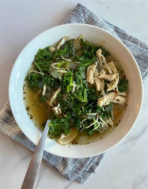 Slow Cooker Chicken Kale Soup - Healthy Mom Healthy Family
