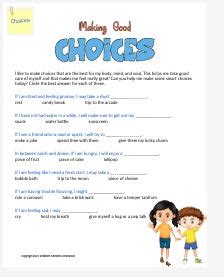 Image result for The Power of Choice Work Worksheet