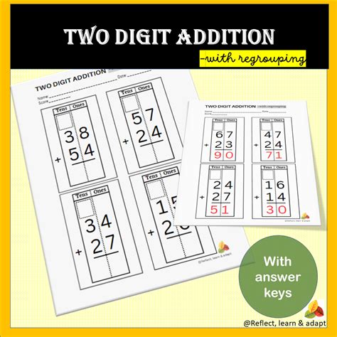 Image result for Adding Two Digit Numbers for Kids