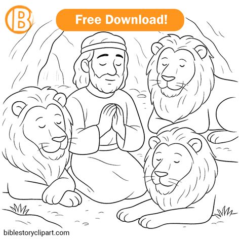Daniel in the lions' den - Bible Story Clipart