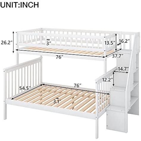Lepfun Stairway Twin Over Full Bunk Bed with Storage India | Ubuy