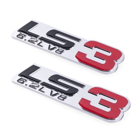 2Pack LS3 6.2L V8 Emblems Badges for Chevy Chevrolet Corvette C6 ZR1 ...