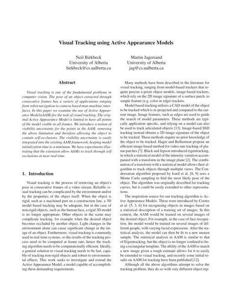 Image result for Appearance Descriptor in Tracking Algorithm