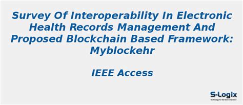 Survey of Interoperability in Electronic Health Records | S-Logix