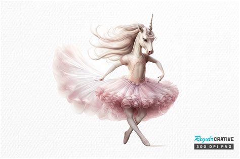 Watercolor Ballerina Unicorn Clipart PNG Graphic by Regulrcrative ...