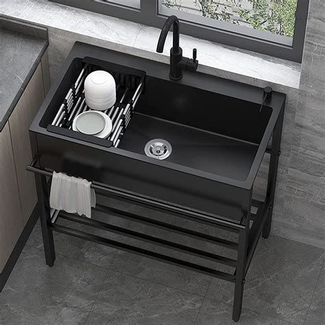 Vardeau black utility sinks for a laundry room freestanding stainless ...