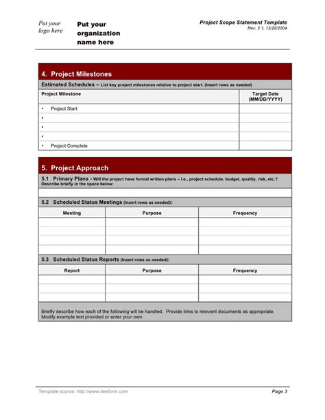 Image result for Project Scope Statement Template PDF