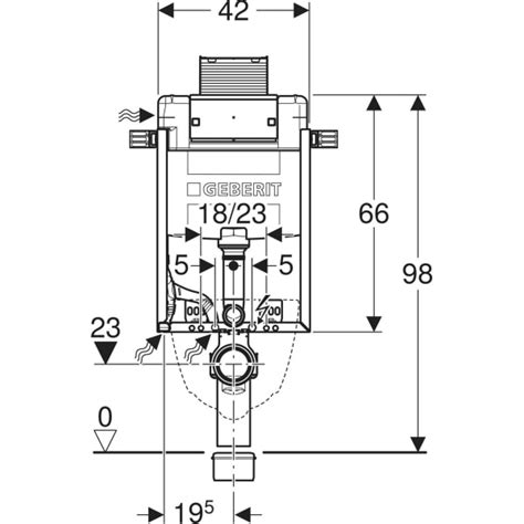 Geberit Kombifix element for wall-hung WC, 98 cm, with Omega concealed ...