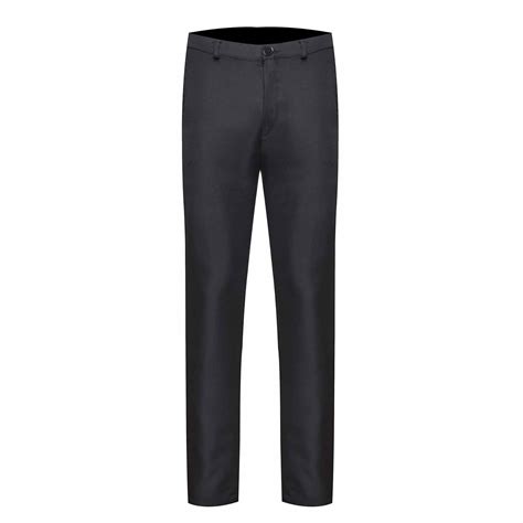 EchfiProm Black Mens Pants Slim Fit Dress Pants Business Casual Long ...