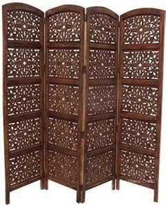 Furniture Hub Handcrafted 4 Panel Wooden Room partition/Wooden Room ...