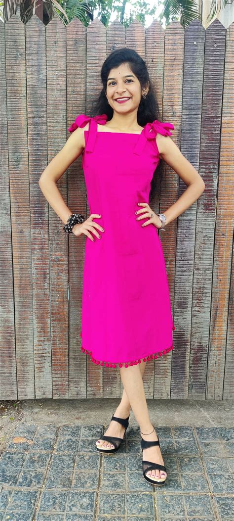 Hot pink color strap knot with lace – MESH EXCLUSIVES