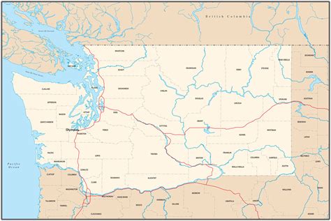 Printable Map Of Pacific Northwest