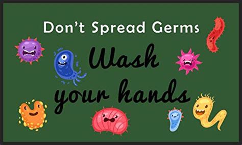 Don’t Spread Germs - Wash Your Hands Floor Mat | Commercial-Grade Stain ...