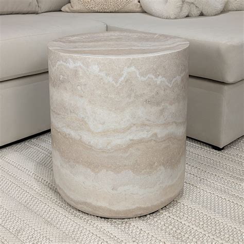 Shop Celeste Round Neutral Marble Effect Side Table – Rowen Homes