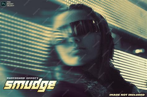 Premium PSD | Smudge distortion photoshop effect smart object psd