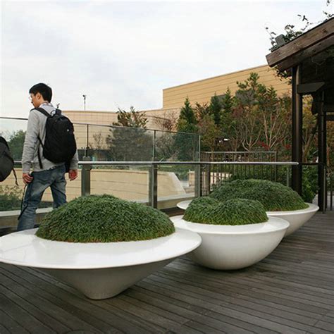 玻璃钢圆形创意花坛靠背树池_玻璃钢树池坐凳 - 杜克实业