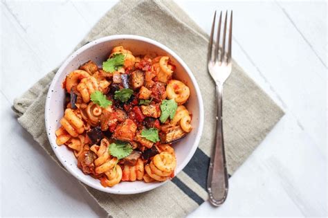Vegan Aubergine & Tomato Pasta Bake Recipe — Roshni Sanghvi