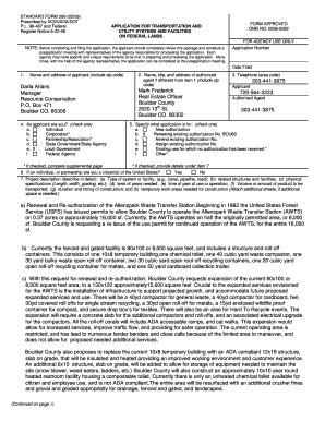 Fillable Online bouldercounty STANDARD FORM 299 (05/09) FORM APPROVED ...