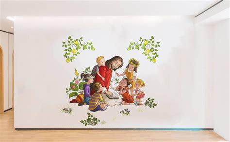 Rawpockets Decals ' Lord Jesus with Kids ' Medium Size Wall Sticker ...