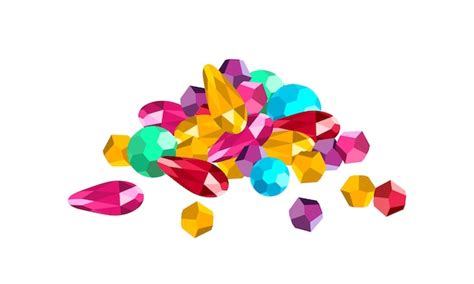 Premium Vector | Colored crystals and gems