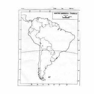 Flipkart.com | CRAFTWAFT POLITICAL MAP OF SOUTH AMERICA BLANK A4 67 gsm ...