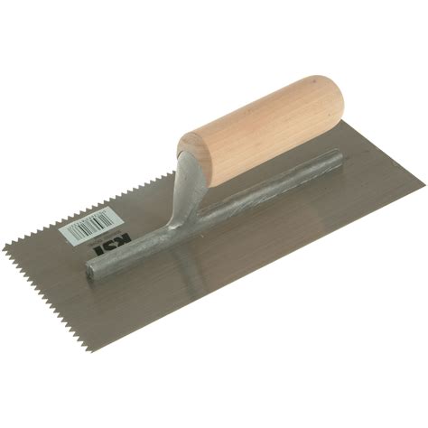 R.S.T. RTR153DT Notched Trowel 5mm V Notches Wooden Handle 11 x 4.1/2in ...