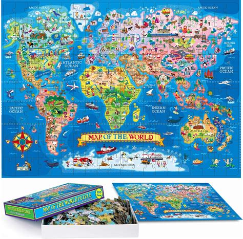 Educational & Learning Map Jigsaw Puzzle, Geography Puzzle with ...