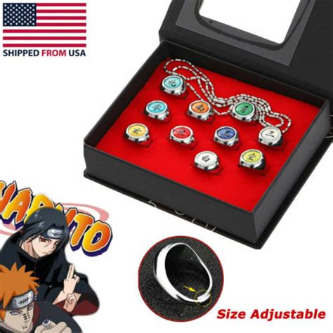10PCS Naruto Rings Set NARUTO Akatsuki Members India | Ubuy