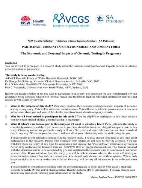 Fillable Online Clinical Genomic Testing Consent Formtemplate ...