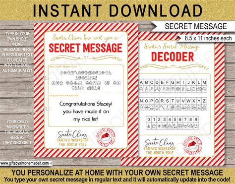 Image result for Santa Decoder Printable