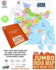 KIDISTIK Jumbo India Map Puzzle 120 pc puzzle for kids 6 years plus ...