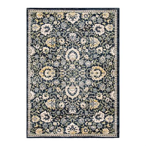 Olivia Navy Floral Area Rug 5x7 | At Home