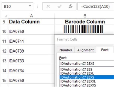 Image result for Code 128 Barcode Font