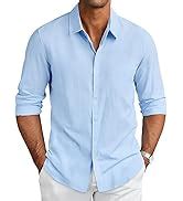 CB-COLEBROOK Men's Casual Button Down Shirts Long Sleeve Linen Shirt ...